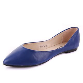 Womens Simple Solid Color Flat Shoes(Blue)
