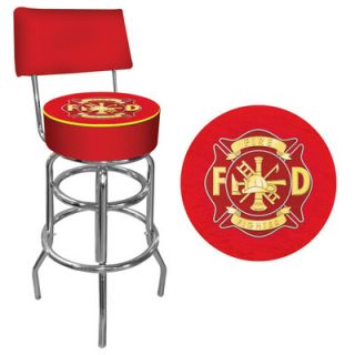 Trademark Global Fire Fighter Padded Bar Stool with Back FF1100