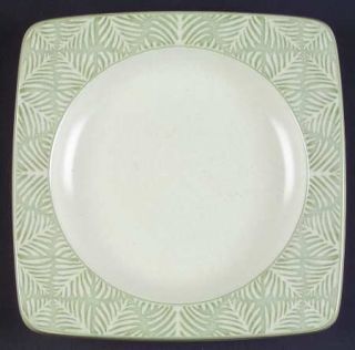 Dansk Lyon Fern Square Salad Plate, Fine China Dinnerware   Liora Manne, White L
