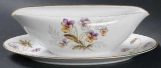 Noritake Joyce Gravy Boat with Attached Underplate, Fine China Dinnerware   Purp