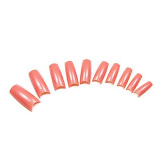100PCS Orange Pure Color French Full Cover Nail Tips
