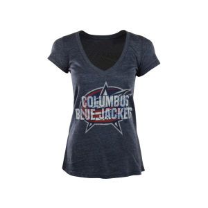 Columbus Blue Jackets NHL Womens Triblend Vneck T Shirt