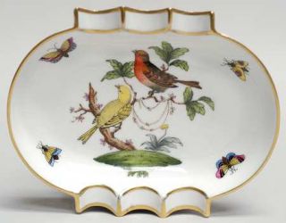 Herend Rothschild Bird (Ro) 5 Oval Ashtray, Fine China Dinnerware   Bird, Flora