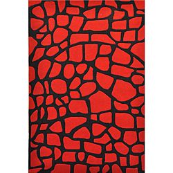 Red Rock Hand Tufted Wool Rug (5 X 8) (BlackSecondary Colors RedPattern GeometricTip We recommend the use of a non skid pad to keep the rug in place on smooth surfaces.All rug sizes are approximate. Due to the difference of monitor colors, some rug col