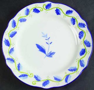 Noritake Blue Spring Salad Plate, Fine China Dinnerware   Susan Sargent, Blue&Gr