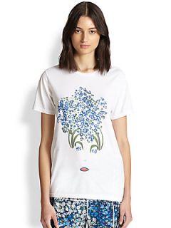 Timo Weiland Floral Face Printed Tee   White