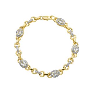 Bridge Jewelry Genuine White Topaz & Diamond Accent Bracelet