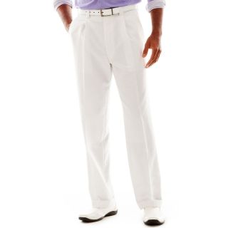 Steve Harvey Pleated Linen Look Suit Pants, White, Mens