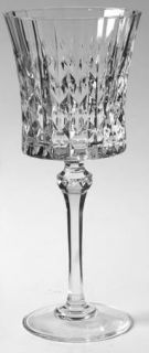 Cristal DArques Durand Lady Diamond Water Goblet   Diamond Cuts,Multisided Stem