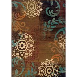 Brown/ Blue Transitional Area Rug (710 X 10)