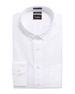 Long Sleeve Button Down Dress Shirt, White