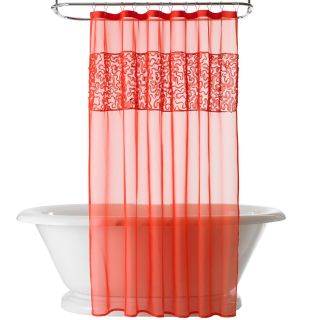 JCP Home Collection jcp home Ribbon Embroidered Shower Curtain, Intense Coral