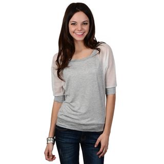 Hailey Jeans Co. Juniors Mesh Sleeve Banded Top