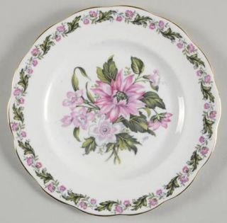Royal Albert Cotswold Salad Plate, Fine China Dinnerware   Hampton,Pink Flowers,