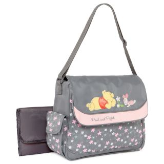 Winnie the Pooh Floral Diaper Bag, Gray, Girls