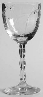 Fostoria Ivy Wine Glass   Stem #6012, Cut #745