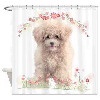  Poodle Flowers Shower Curtain  Use code FREECART at Checkout