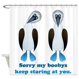  Pair of Boobys text Shower Curtain  Use code FREECART at Checkout