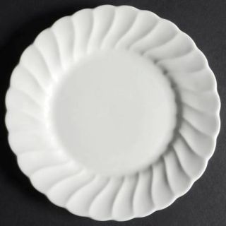 Salem Swirl Bread & Butter Plate, Fine China Dinnerware   All White, Swirl Rim