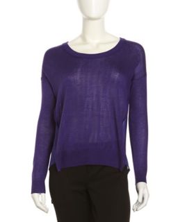 High Low Contrast Side Sweater, Ultra Violet