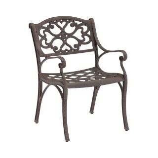 Biscayne Pair of Outdoor Dining Chairs   Bronze Finish