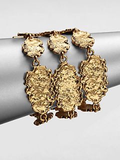 Oscar de la Renta Triple Strand Textured Bracelet   Gold