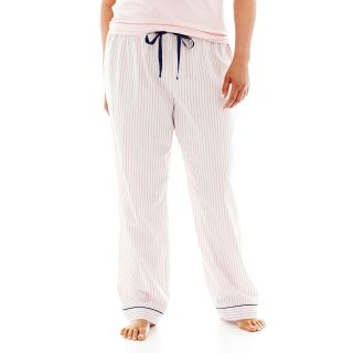 LIZ CLAIBORNE Cotton Sleep Pants   Plus, Red, Womens