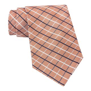 Stafford Beau Grid Tie, Orange, Mens