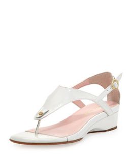Kat Patent Leather Strappy Sandal, White