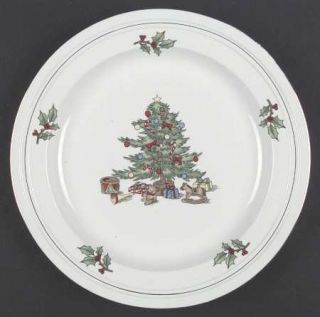 Meiwa Home For The Holidays (Gold Band&Trim) Dinner Plate, Fine China Dinnerware