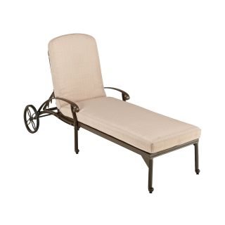 Floral Blossom Taupe Chaise Lounge Chair