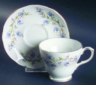 Duchess Tranquility Footed Cup & Saucer Set, Fine China Dinnerware   Amber Shape