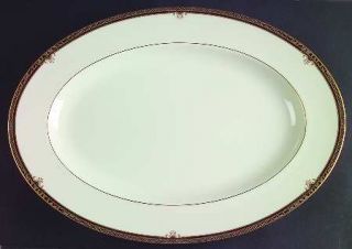 Noritake Lady Quentin 14 Oval Serving Platter, Fine China Dinnerware   Blue/Gre