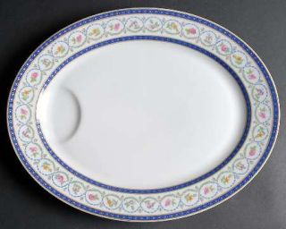 Haviland Malmaison (Newer, Blue Bands) 16 Oval Serving Platter, Fine China Dinn