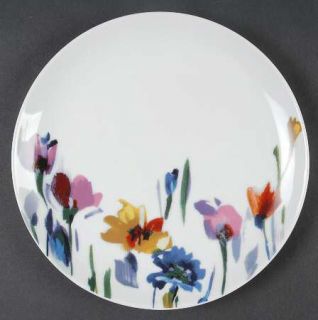 Mikasa Watercolor Garden Salad Plate, Fine China Dinnerware   Floral, Coupe, No