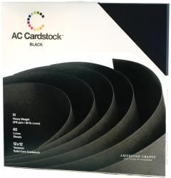 American Crafts Cardstock Pack 12x12 60/pkg black (Black. Imported. )