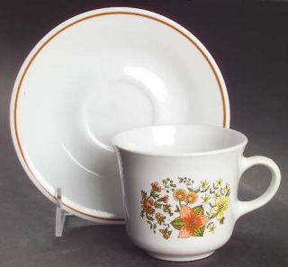 Corning Indian Summer Flat Cup & Saucer Set, Fine China Dinnerware   Corelle,Whi