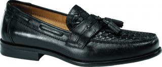 Mens Dockers Stoddard   Black Burnishable Full Grain Leather Woven Shoes