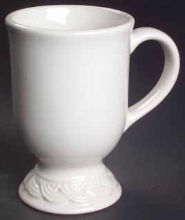 Pfaltzgraff Acadia White Pedestal Mug, Fine China Dinnerware   Stoneware, White,