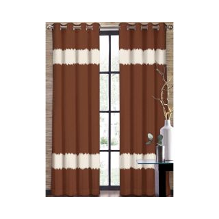 Colordrift Seismic Stripe Grommet Top Curtain Panel, Rust