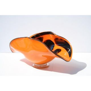 Hand blown Glass Decorative Ladybug Dish (Orange/blackMaterials Hand blown glassMeasures 23 inches high x 13.5 inches wide x 12 inches deepWall mount included )