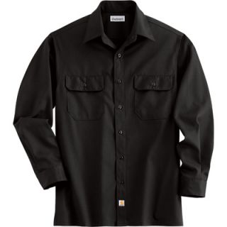 Carhartt Long Sleeve Twill Work Shirt   Black, XL, Regular Style, Model# S224