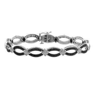 1/10 CT. T.W. White Diamond & Color Enhanced Black Diamond Accent Bracelet,