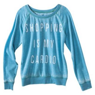 Juniors Shopping Is My Cardio Lightweight Sweatshirt   Blue M(7 9)