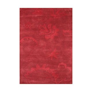 ZnZ Rug Gallery Hand made Mars Red Wool Rug (8 X 10)