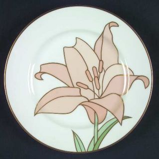 Fitz & Floyd Fleur De Paris Salad Plate, Fine China Dinnerware   Peach Flowers,