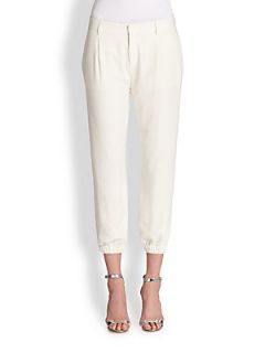 Haute Hippie Cropped Trousers   Antique Ivory