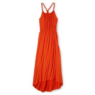 Merona Womens Knit Braided Strap Maxi Dress   Orange Zing   S