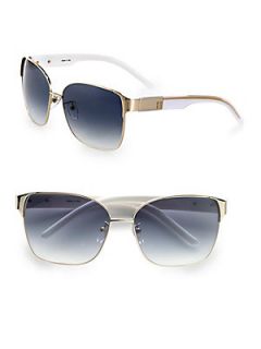 Givenchy Modified Square Sunglasses   Gold White