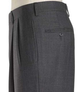 Traveler Pleated Front Trousers Grey Microcheck JoS. A. Bank
